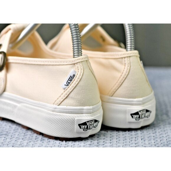 New! Size: 7.5 Women | Vans Style 93 Mary Jane Canvas Buckle Shoes Off White - Picture 3 of 13